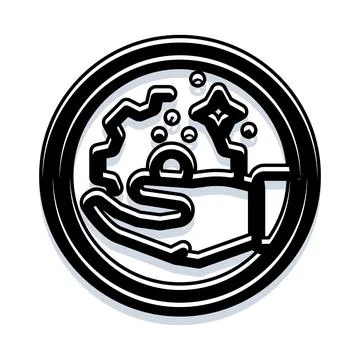 Hand creating magic with sparkles and bubbles Stock Illustration