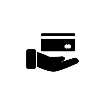 Hand with Credit Card Flat Vector Icon Stock Illustration