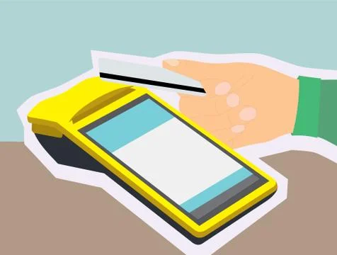 Hand with credit card Stock Illustration
