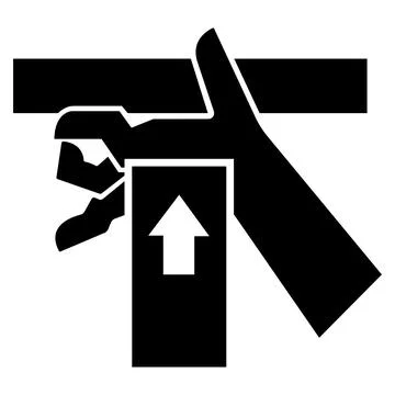 Hand Crush Force From Below Symbol Sign, Vector Illustration, Isolate On Whit 스톡 일러스트