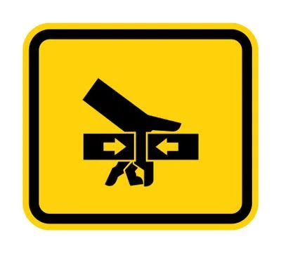Hand Crush Force From Two Sides Symbol Sign Isolate on White Background,Vecto Stock Illustration