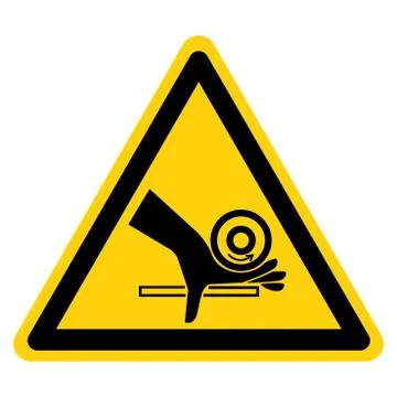 Hand Crush Roller Pinch Point Symbol Sign Isolate On White Background,Vector  Stock Illustration
