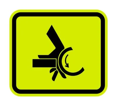 Hand Crush Roller Pinch Point Symbol Sign Isolate on White Background,Vector  Stock Illustration