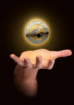 Hand With Cryptocurrency Hologram Stock Illustration