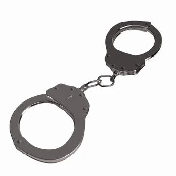 Hand cuffs isolated on white Stock Illustration
