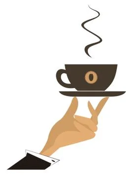 Hand with a cup of coffee vector illustration isolated Stock Illustration