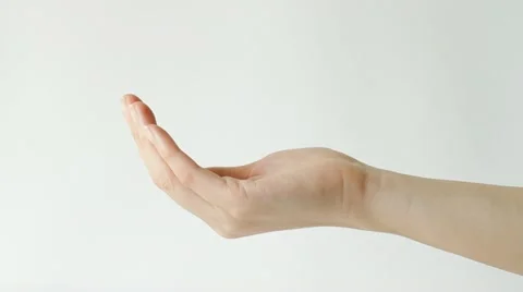 Hand cupped on white background Stock Footage 21999498