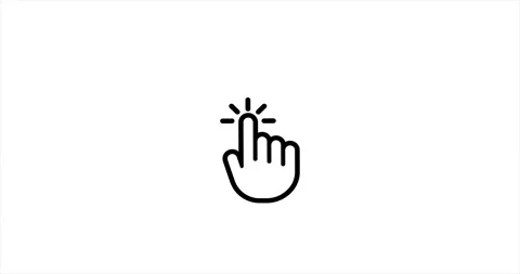 Hand cursor. 4k video. Animated clicking cursor. Clicking pointer. 動画素材 153136405