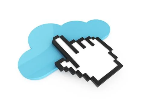 Hand cursor and cloud technology Stockillustratie