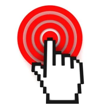 Hand cursor and the target Stock Illustration
