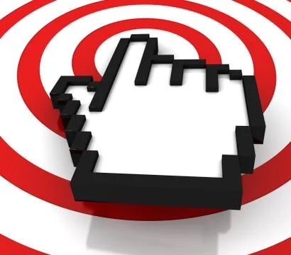 Hand cursor and the target Stock Illustration