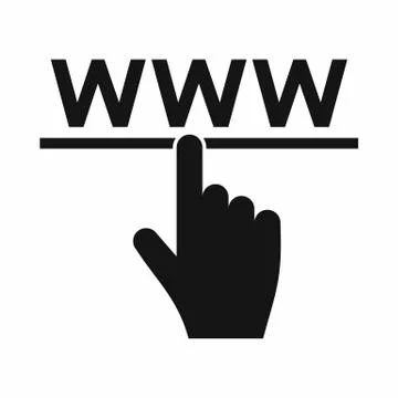 Hand cursor and website icon, simple style 스톡 일러스트