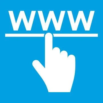 Hand cursor and website icon white 스톡 일러스트