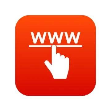 Hand cursor and website icon digital red Illustrazione stock