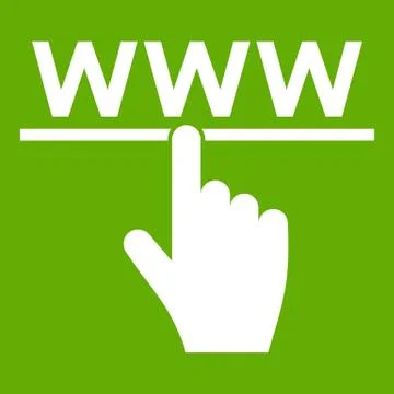 Hand cursor and website icon green 스톡 일러스트