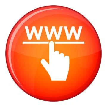 Hand cursor and website icon, flat style 스톡 일러스트