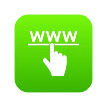 Hand cursor and website icon digital green 스톡 일러스트