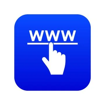 Hand cursor and website icon digital blue 스톡 일러스트