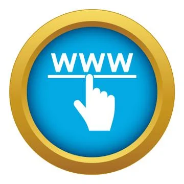 Hand cursor and website icon blue vector isolated 스톡 일러스트