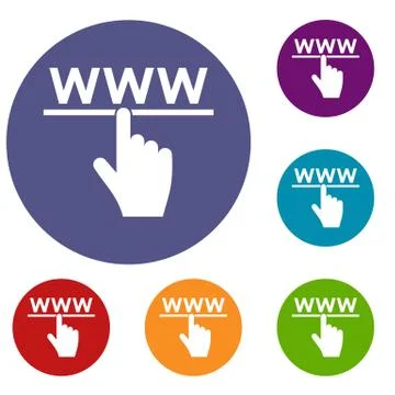 Hand cursor and website icons set Ilustração Stock