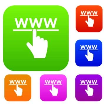 Hand cursor and website set collection Illustration