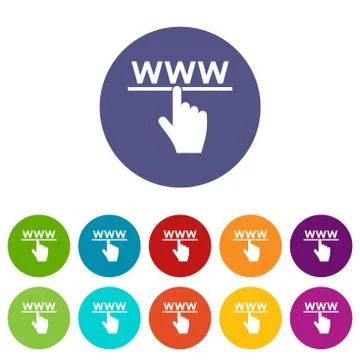 Hand cursor and website set icons Illustration