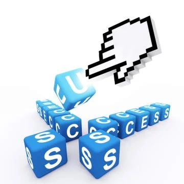 Hand cursor and word solution Stock Illustration