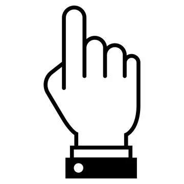 Hand cursor black icon. forefinger. Stock Illustration