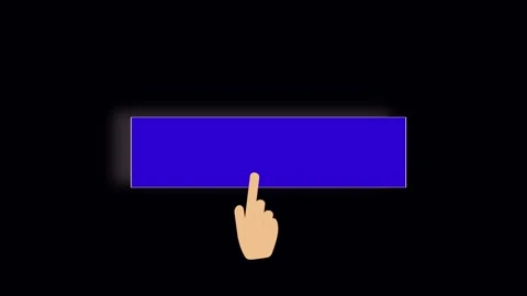 Hand cursor click animated. Blue rectangle subscribe now button interface t.. Stock Footage 321445125