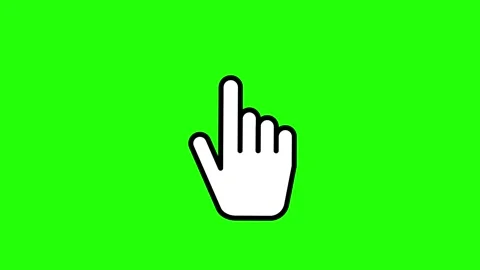 Hand Cursor Click Animation with Ripple Effect on Green Screen Background 4K Stock Footage 336590446