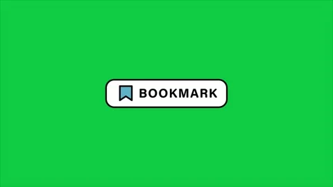 Hand cursor click bookmark button animation on green screen isolated backgrou Stock Footage 299872099