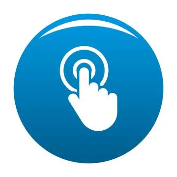 Hand cursor click icon blue vector Illustrazione stock