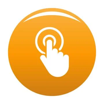 Hand cursor click icon vector orange Illustrazione stock