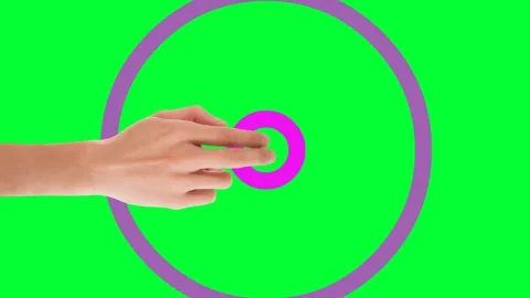 Hand cursor click, pressing button, hand from left clicking, green screen Stock Footage 246556760
