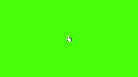 Hand cursor clicking animation on green screen background, animated hand pointer Video stock 305693354