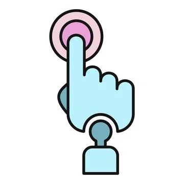 Hand cursor clicking button on digital interface Stock-Illustration