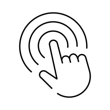 Hand cursor clicking online interface button icon 库存插图