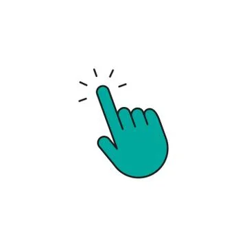 Hand cursor, clicking pointer vector icon Stock Illustration