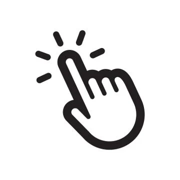 Hand cursor, clicking pointer vector icon Illustrazione stock
