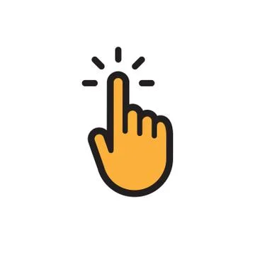 Hand cursor, clicking pointer vector icon Stock Illustration