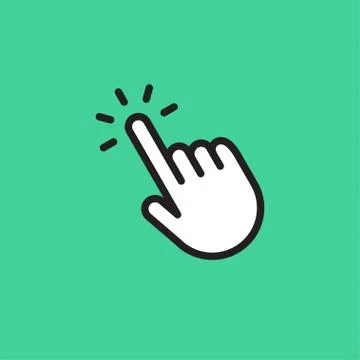 Hand cursor, clicking pointer vector icon Stock Illustration