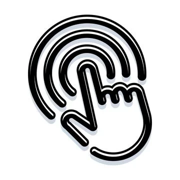 Hand cursor clicking selecting digital interface on white Ilustración de archivo