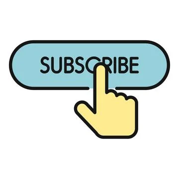 Hand cursor clicking subscribe call to action button Stock Illustration