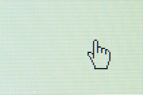 Hand cursor on computer screen Foto stock