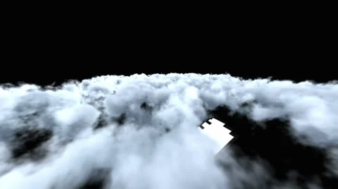 Hand Cursor flying through Clouds Alpha Matte HD Stock Footage 41266892