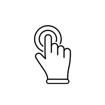 Hand cursor, hand clicks or mouse pointer icon flat on isolated white backgro Stock Illustration
