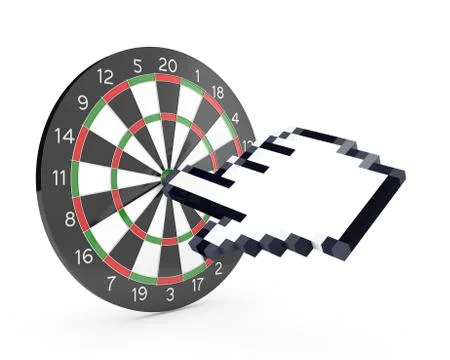 Hand cursor hits the dartboard Stock Illustration