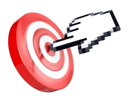 Hand cursor hits the target Stock Illustration