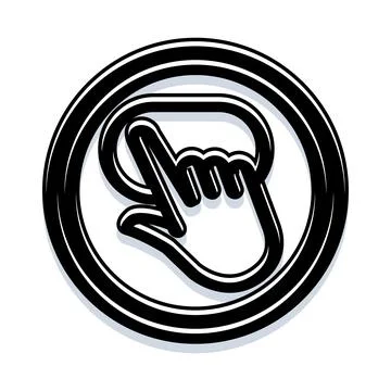 Hand cursor icon clicking on digital interface button イラスト素材