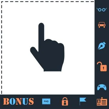 Hand cursor icon flat Illustrazione stock